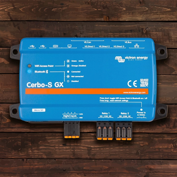 Victron Cerbo-S GX smart networking hub.